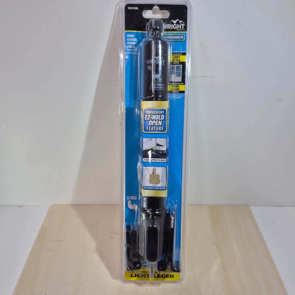 Wright Products V2010BL Premier Pneumatic‎ Door Closer EZ-HOLD Black Light Style